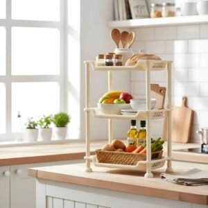 3 Tier Multipurpose Storage Basket PP | Kitchen Rack, Fruit & Vegetable Organizer