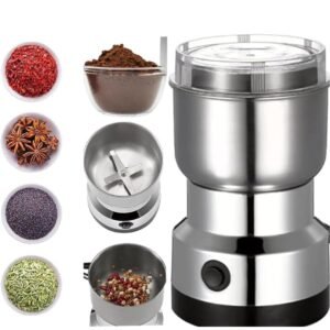 ima Electric Coffee & Spice Grinder 150W – Stainless Steel Dry Masala Grinder for Coffee Beans, Nuts, Seeds & Spices (Silver)