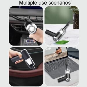 3-in-1 Mini Vacuum Cleaner & Blower | Portable USB Handheld Cleaner for Car Interior & Keyboard