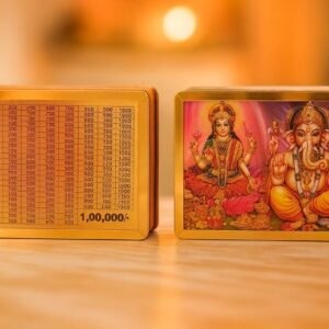 Ganesha & Luxmi Ji Print Wooden Money Bank